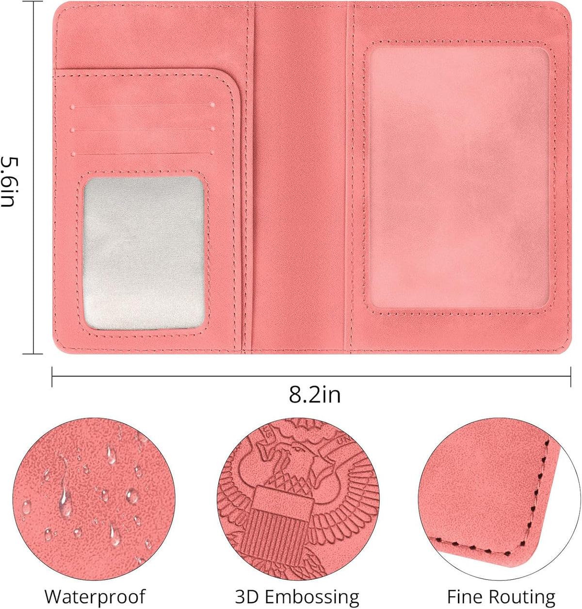 Passport Holder for Travel Essentials, RFID Blocking Passport Cover Wallet Card Case for Women and Men, PU Leather, Black