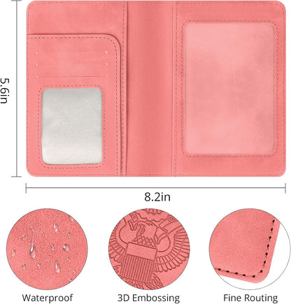 Passport Holder for Travel Essentials, RFID Blocking Passport Cover Wallet Card Case for Women and Men, PU Leather, Black