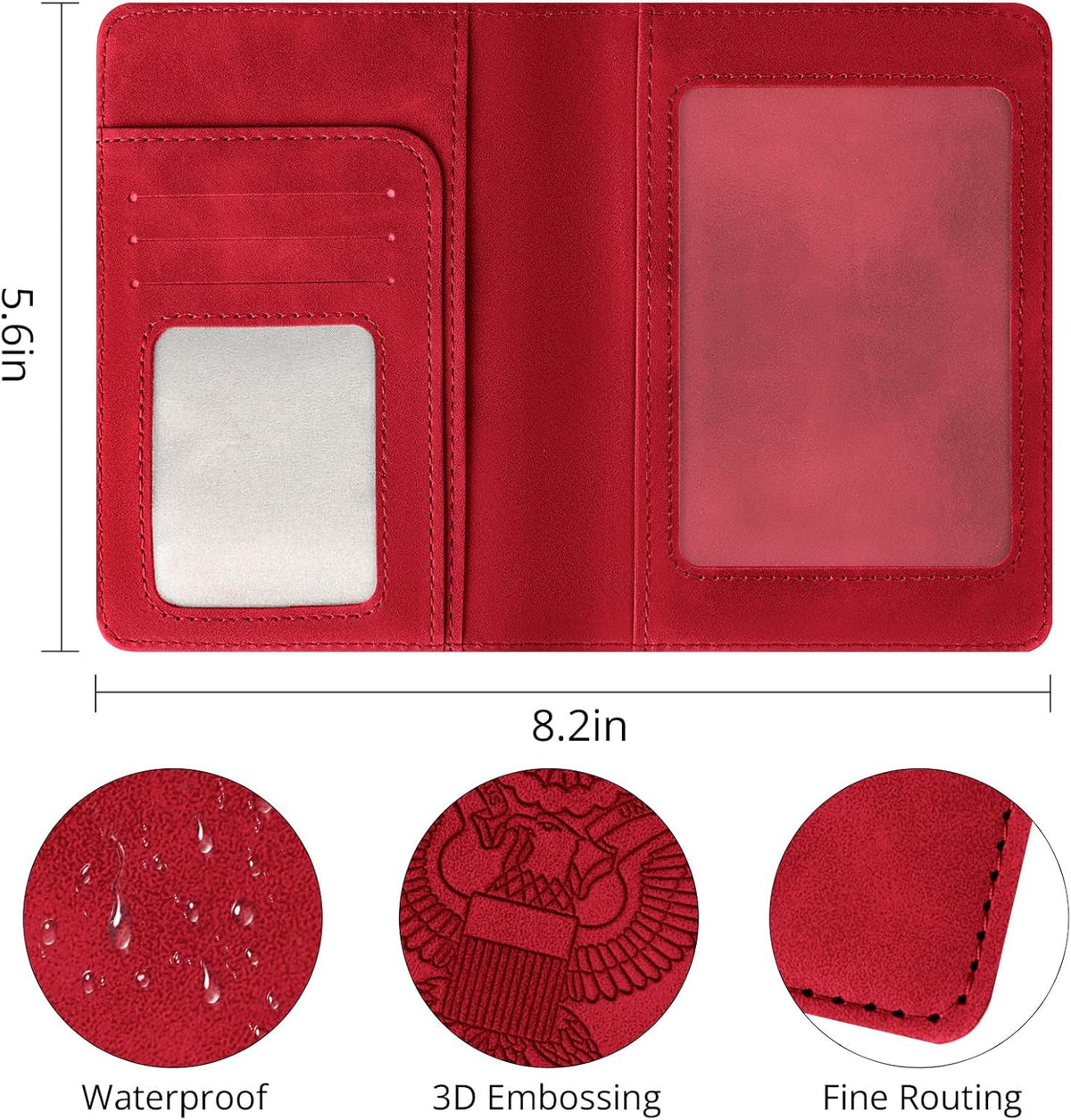 Passport Holder for Travel Essentials, RFID Blocking Passport Cover Wallet Card Case for Women and Men, PU Leather, Black