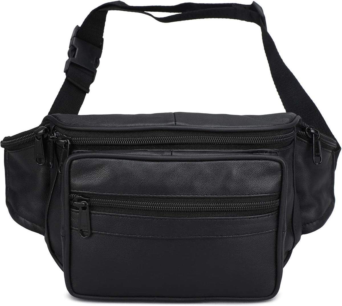 Leatherboss Genuine Leather Travel Fanny Pack Waist Belt Bag Pouch for men women, Cherry