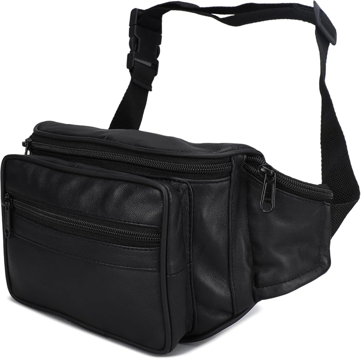 Leatherboss Genuine Leather Travel Fanny Pack Waist Belt Bag Pouch for men women, Cherry