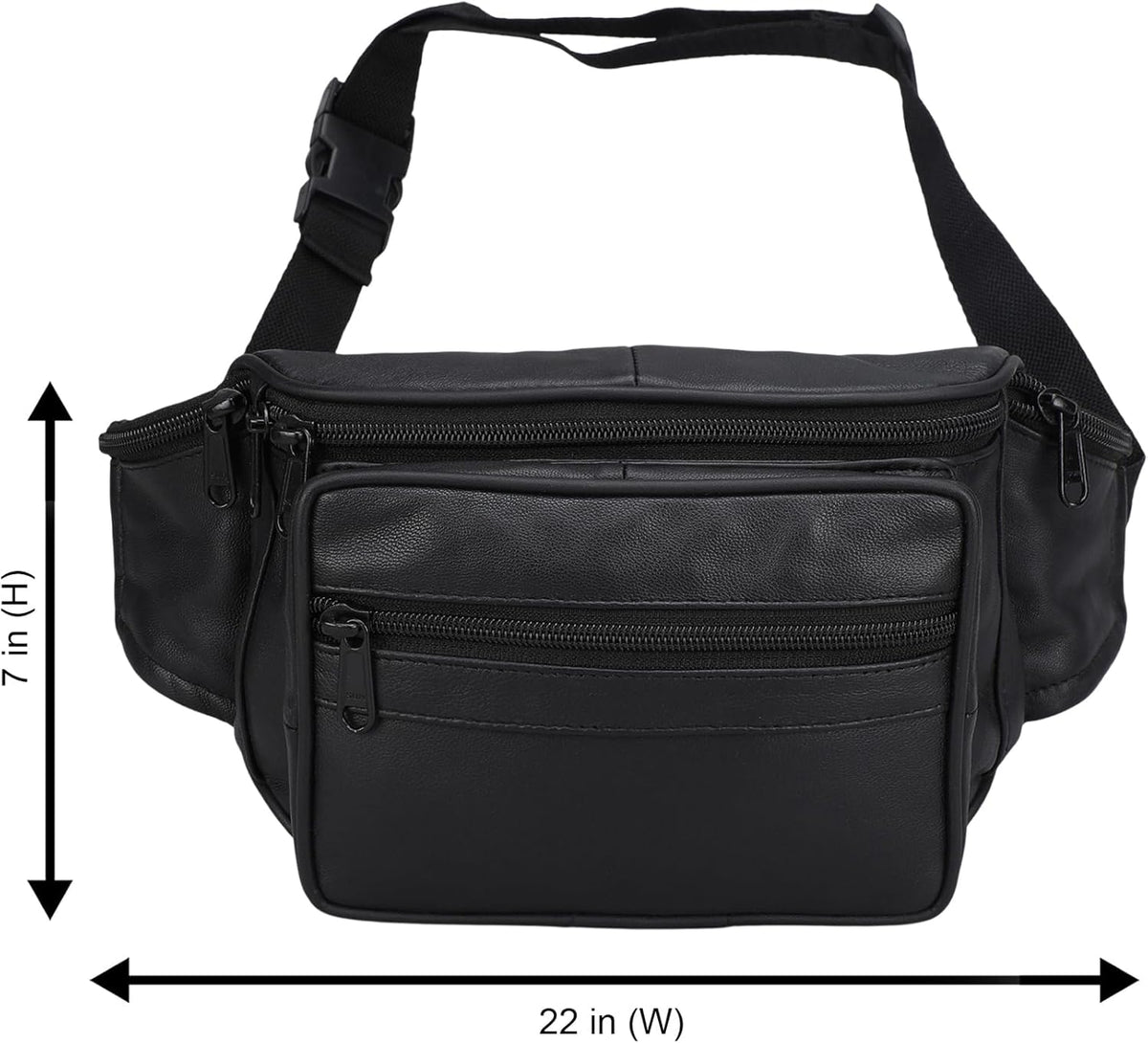 Leatherboss Genuine Leather Travel Fanny Pack Waist Belt Bag Pouch for men women, Cherry