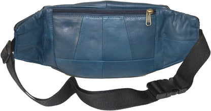 Leatherboss Genuine Leather Travel Fanny Pack Waist Belt Bag Pouch for men women, Cherry