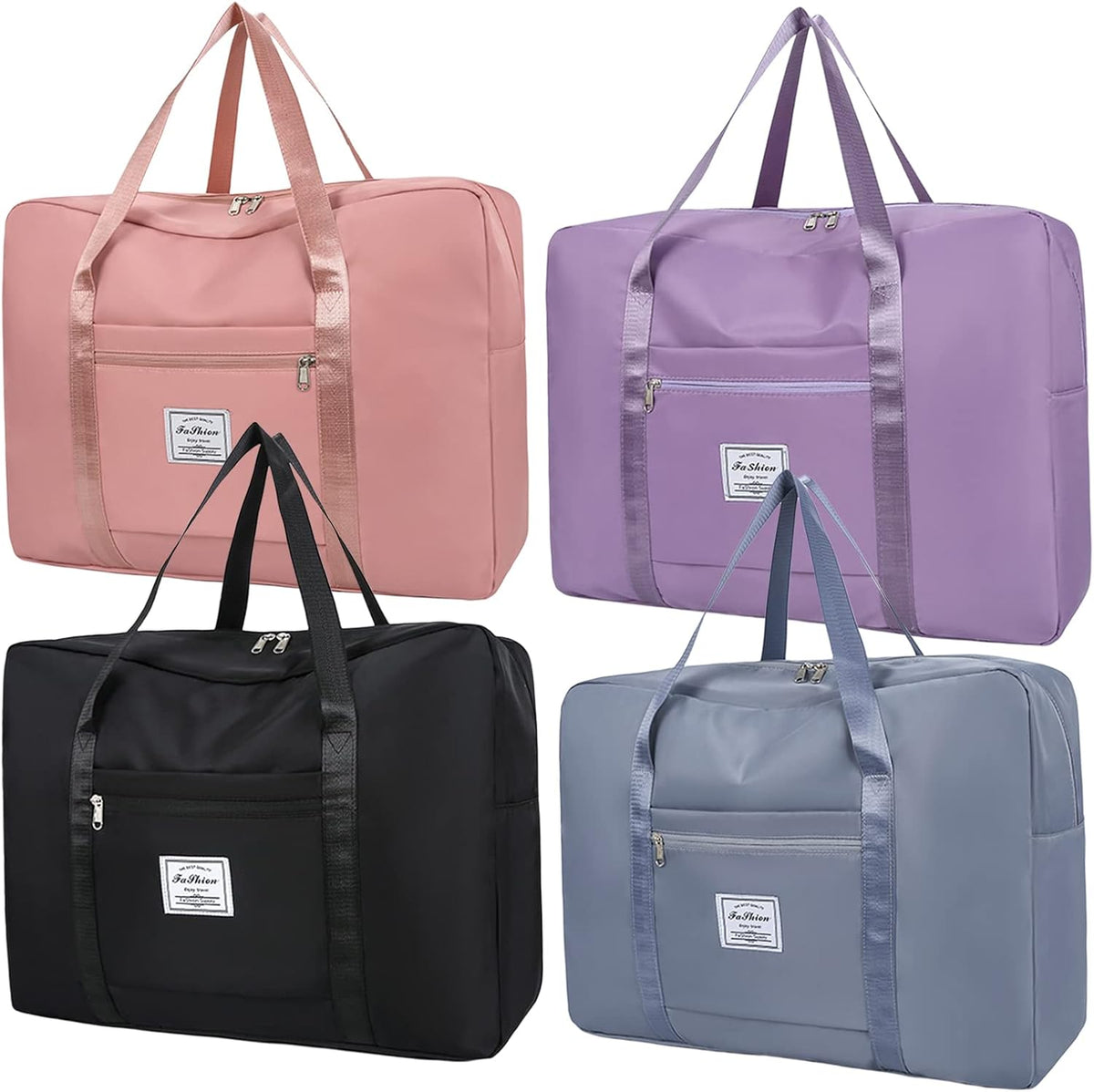 Travel Bag for Women Expandable Weekender Overnight Bag Carry on Sports Tote Gym Bag Waterproof Foldable Duffel Bag (Purple)