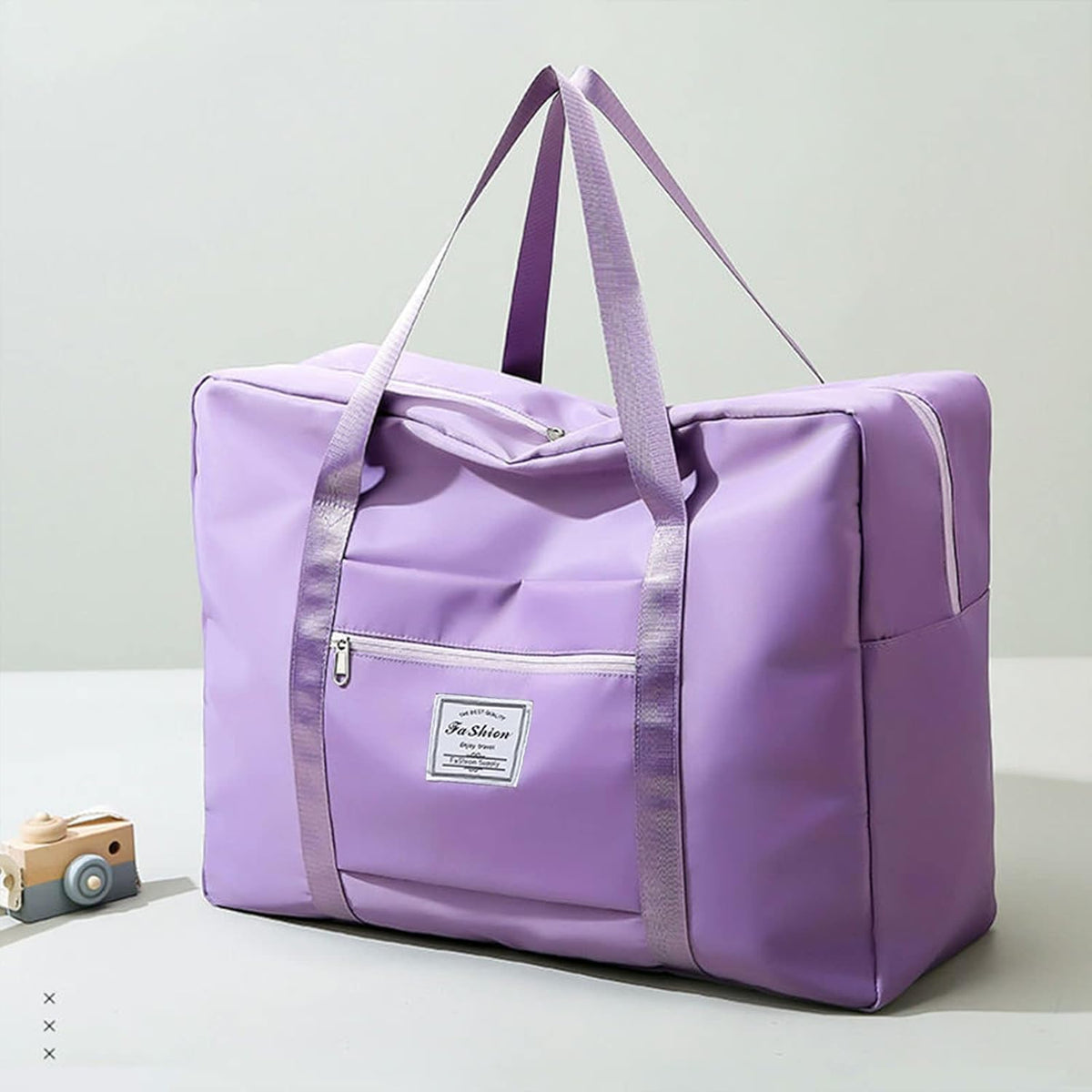 Travel Bag for Women Expandable Weekender Overnight Bag Carry on Sports Tote Gym Bag Waterproof Foldable Duffel Bag (Purple)