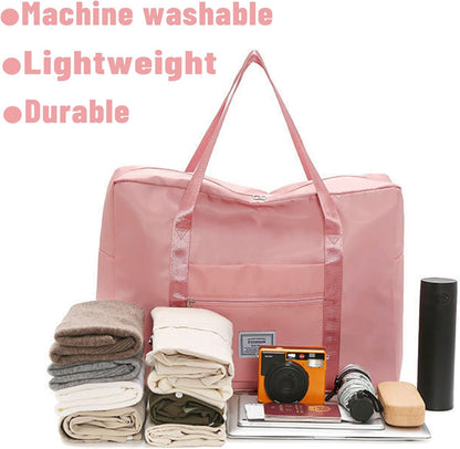Travel Bag for Women Expandable Weekender Overnight Bag Carry on Sports Tote Gym Bag Waterproof Foldable Duffel Bag (Purple)