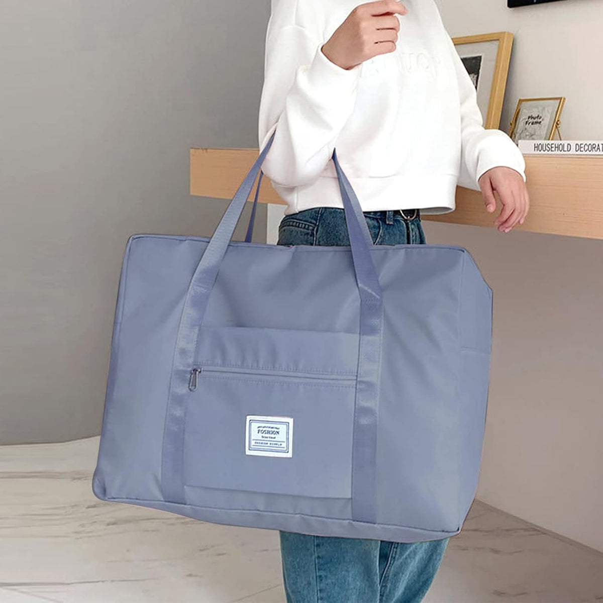 Travel Bag for Women Expandable Weekender Overnight Bag Carry on Sports Tote Gym Bag Waterproof Foldable Duffel Bag (Purple)