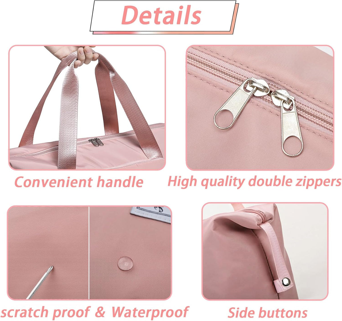 Travel Bag for Women Expandable Weekender Overnight Bag Carry on Sports Tote Gym Bag Waterproof Foldable Duffel Bag (Purple)