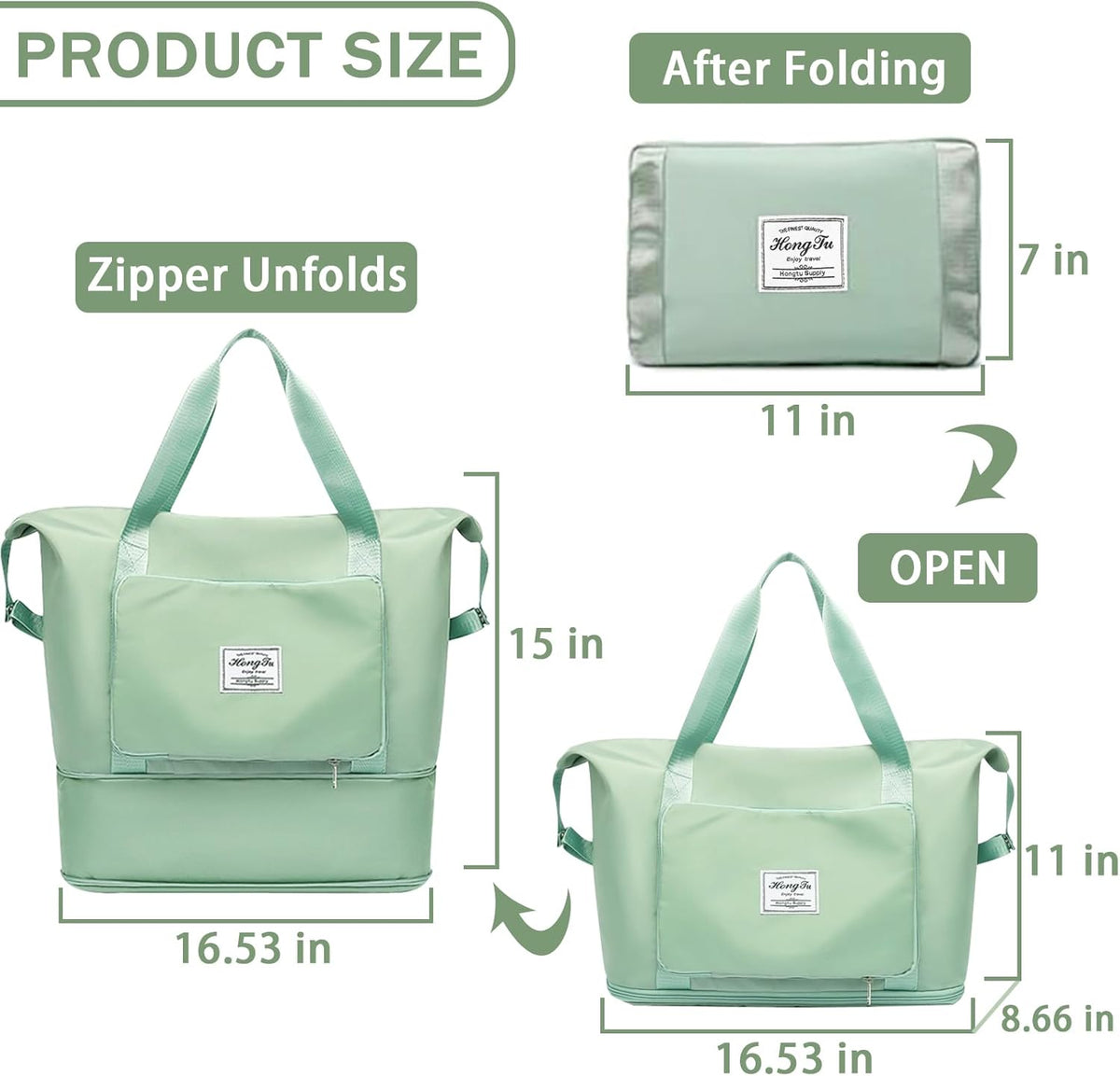 Travel Bag for Women Expandable Weekender Overnight Bag Carry on Sports Tote Gym Bag Waterproof Foldable Duffel Bag (Purple)