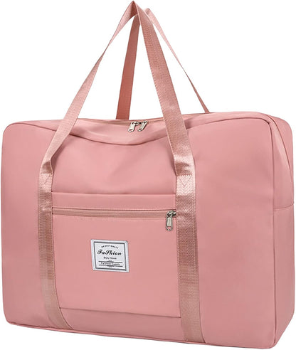 Travel Bag for Women Expandable Weekender Overnight Bag Carry on Sports Tote Gym Bag Waterproof Foldable Duffel Bag (Purple)