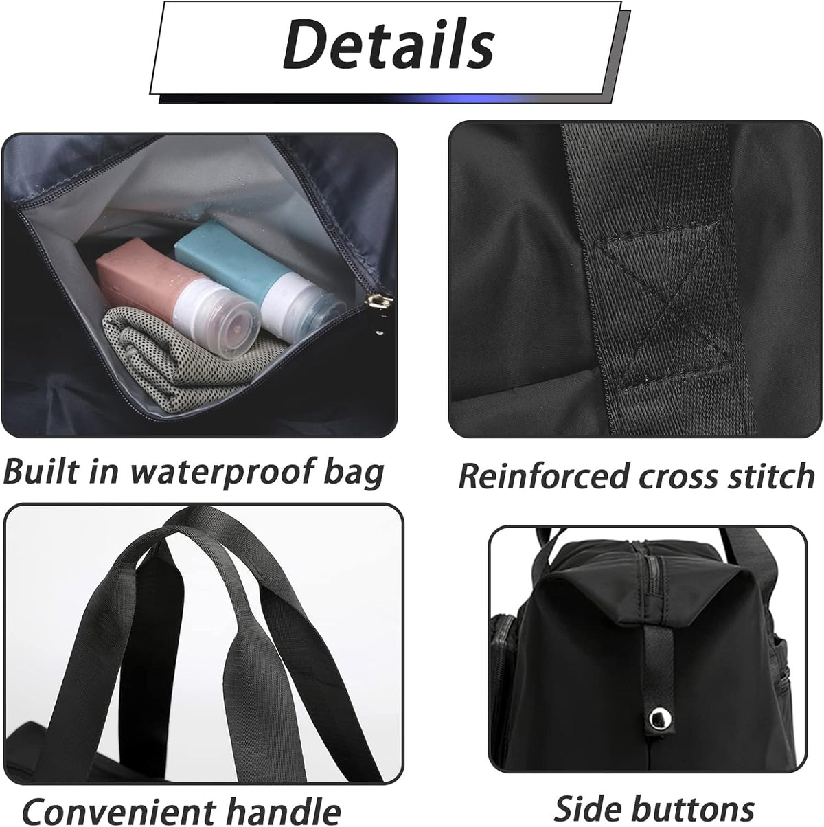 Travel Bag for Women Expandable Weekender Overnight Bag Carry on Sports Tote Gym Bag Waterproof Foldable Duffel Bag (Purple)
