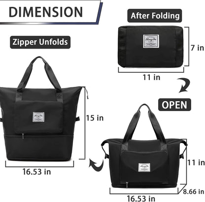 Travel Bag for Women Expandable Weekender Overnight Bag Carry on Sports Tote Gym Bag Waterproof Foldable Duffel Bag (Purple)