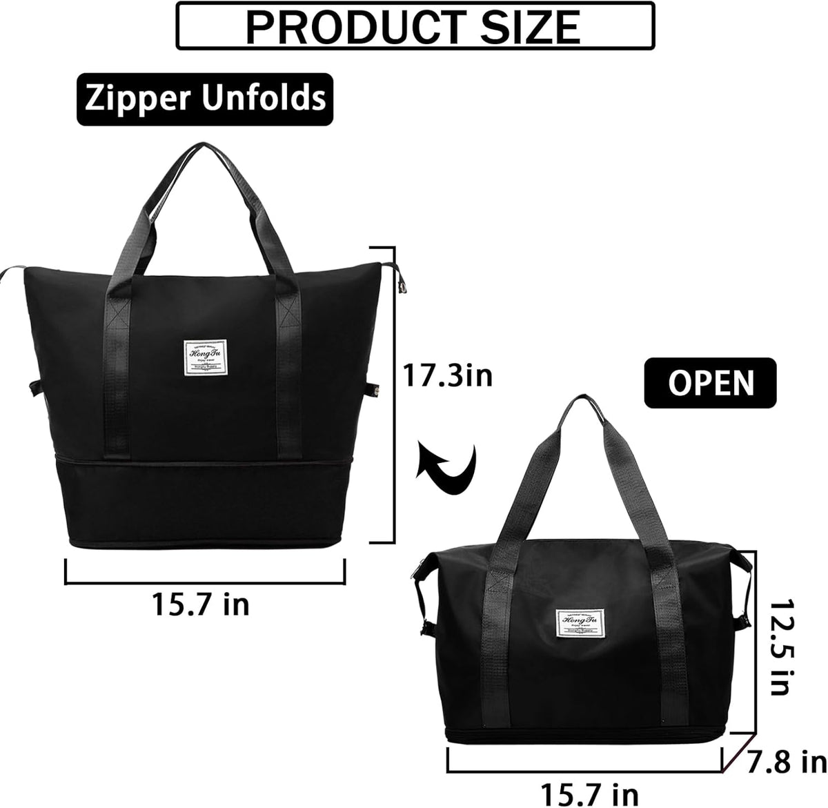 Travel Bag for Women Expandable Weekender Overnight Bag Carry on Sports Tote Gym Bag Waterproof Foldable Duffel Bag (Purple)