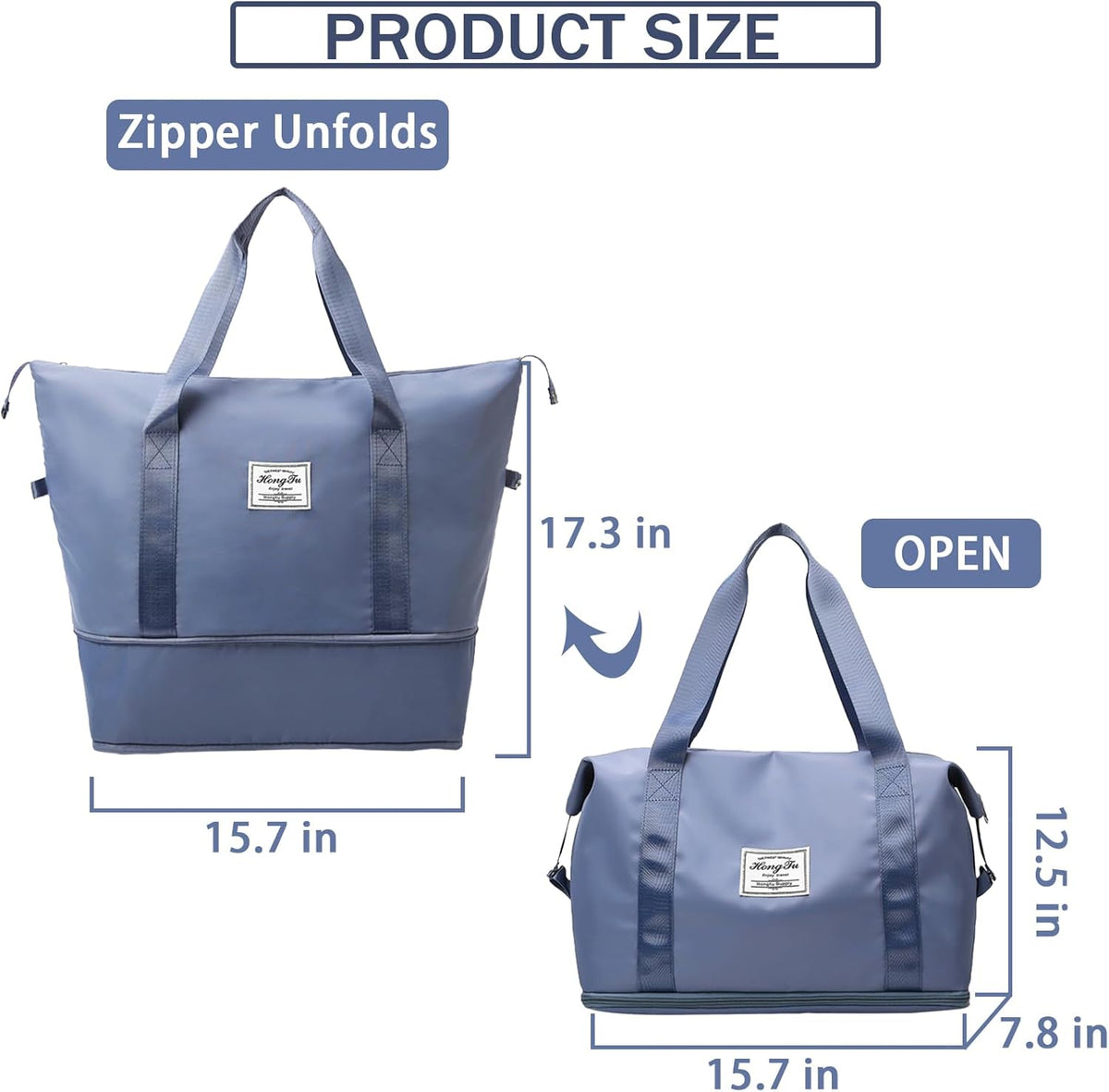 Travel Bag for Women Expandable Weekender Overnight Bag Carry on Sports Tote Gym Bag Waterproof Foldable Duffel Bag (Purple)