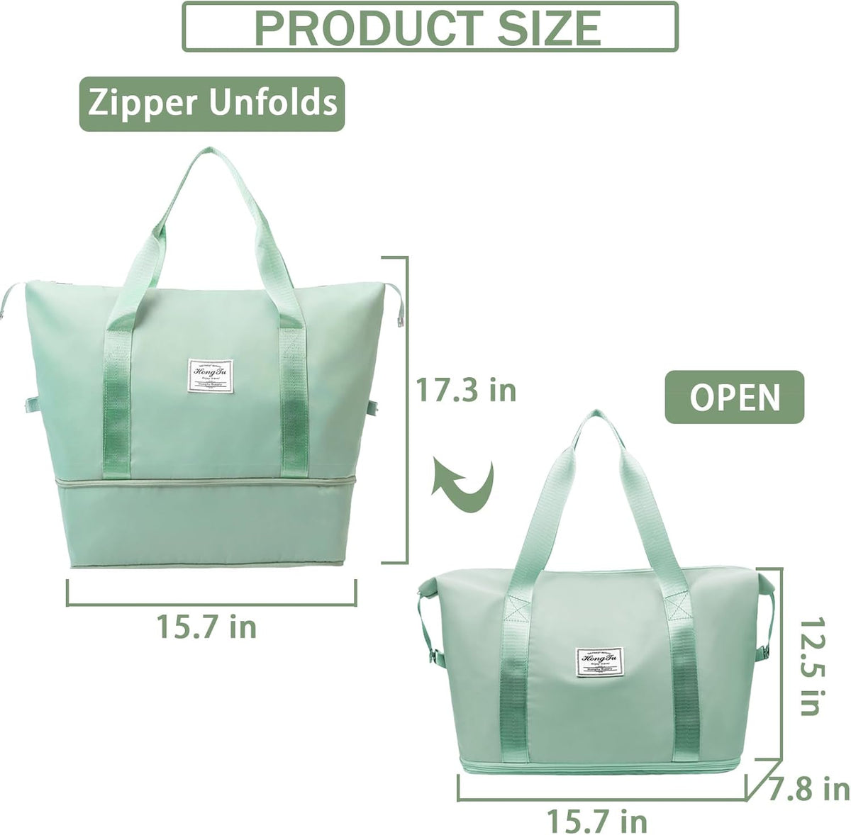 Travel Bag for Women Expandable Weekender Overnight Bag Carry on Sports Tote Gym Bag Waterproof Foldable Duffel Bag (Purple)