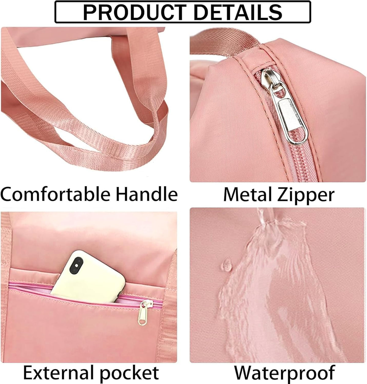 Travel Bag for Women Expandable Weekender Overnight Bag Carry on Sports Tote Gym Bag Waterproof Foldable Duffel Bag (Purple)