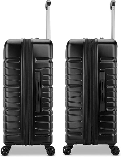 Evolve SE Hardside Expandable Luggage with Double Spinner Wheels, Bass Black, Carry-on