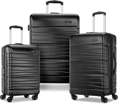 Evolve SE Hardside Expandable Luggage with Double Spinner Wheels, Bass Black, Carry-on