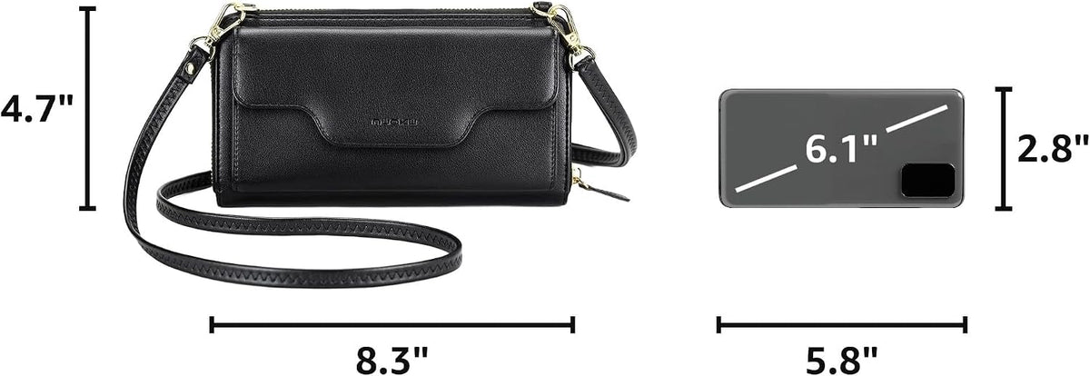 Small Purse for Women, RFID Blocking Wristlet Wallet, Crossbody Clutch with Cell Phone Pocket