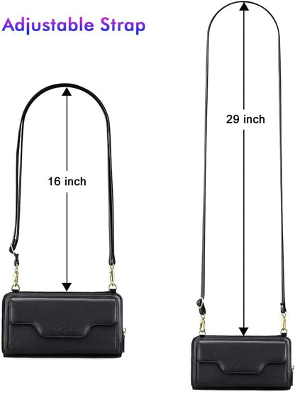 Small Purse for Women, RFID Blocking Wristlet Wallet, Crossbody Clutch with Cell Phone Pocket