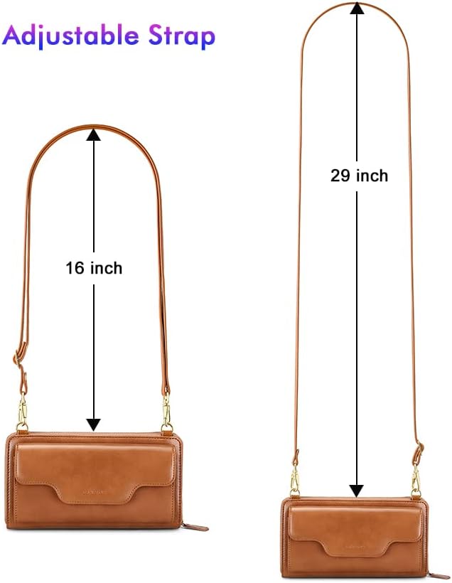 Small Purse for Women, RFID Blocking Wristlet Wallet, Crossbody Clutch with Cell Phone Pocket