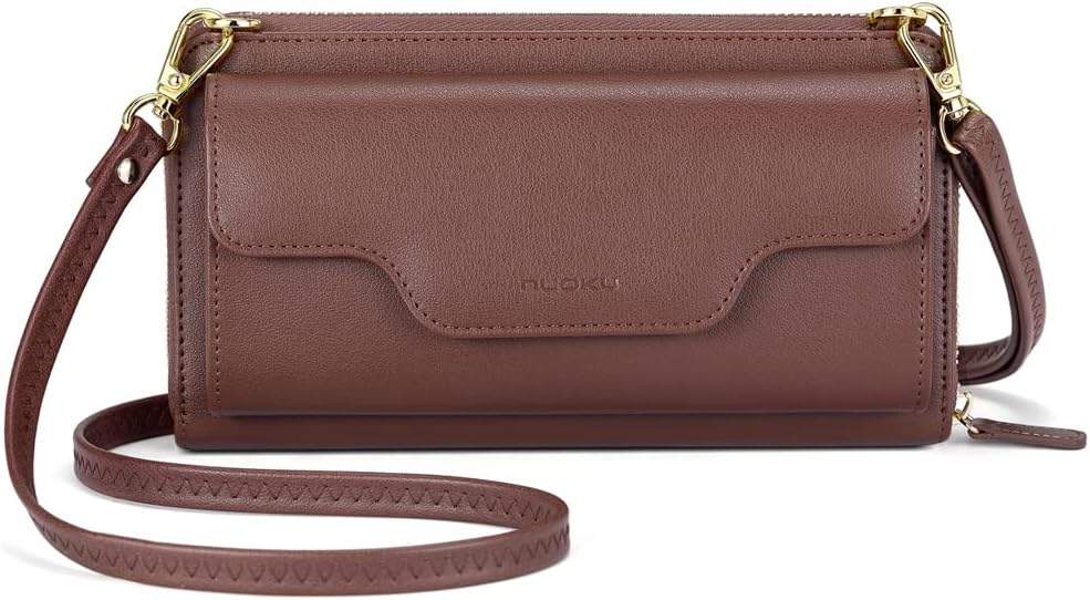 Small Purse for Women, RFID Blocking Wristlet Wallet, Crossbody Clutch with Cell Phone Pocket