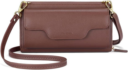 Small Purse for Women, RFID Blocking Wristlet Wallet, Crossbody Clutch with Cell Phone Pocket
