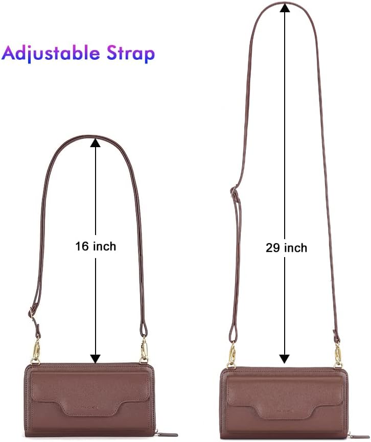 Small Purse for Women, RFID Blocking Wristlet Wallet, Crossbody Clutch with Cell Phone Pocket