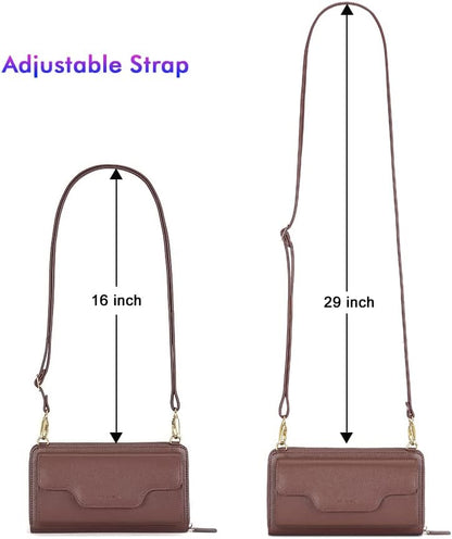 Small Purse for Women, RFID Blocking Wristlet Wallet, Crossbody Clutch with Cell Phone Pocket