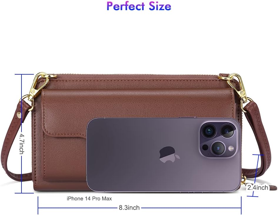 Small Purse for Women, RFID Blocking Wristlet Wallet, Crossbody Clutch with Cell Phone Pocket