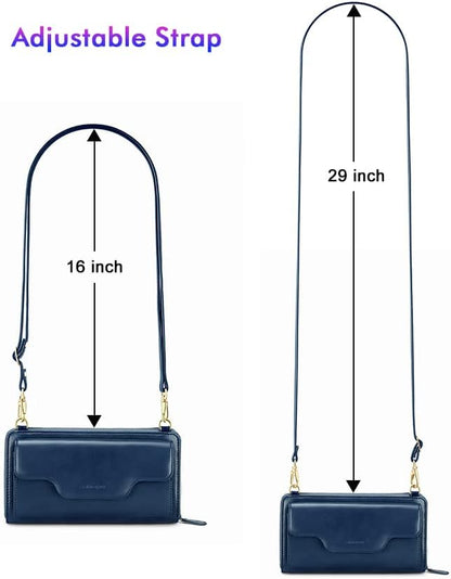 Small Purse for Women, RFID Blocking Wristlet Wallet, Crossbody Clutch with Cell Phone Pocket