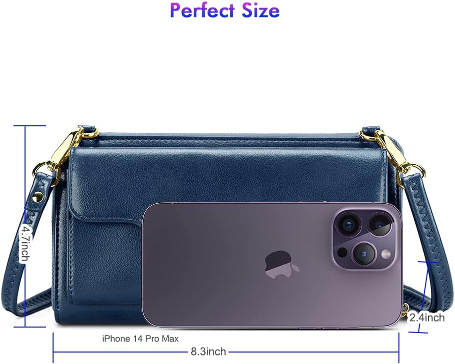 Small Purse for Women, RFID Blocking Wristlet Wallet, Crossbody Clutch with Cell Phone Pocket