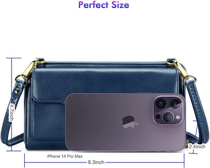 Small Purse for Women, RFID Blocking Wristlet Wallet, Crossbody Clutch with Cell Phone Pocket