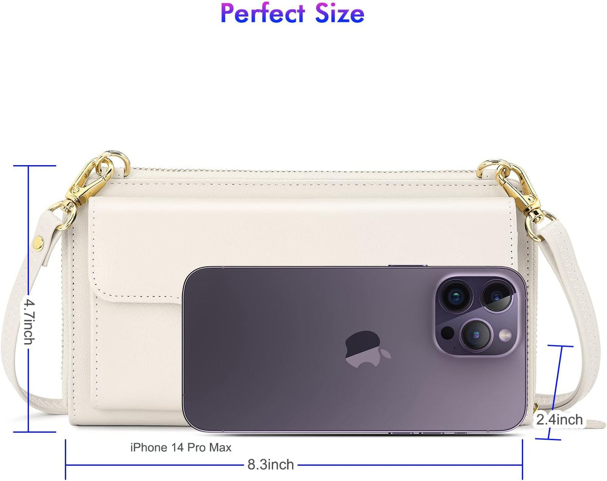 Small Purse for Women, RFID Blocking Wristlet Wallet, Crossbody Clutch with Cell Phone Pocket