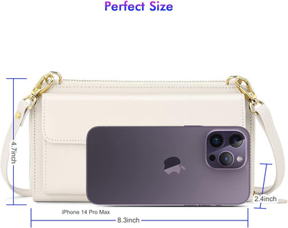 Small Purse for Women, RFID Blocking Wristlet Wallet, Crossbody Clutch with Cell Phone Pocket