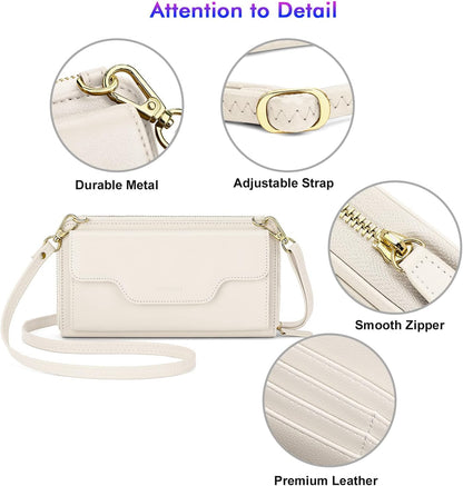Small Purse for Women, RFID Blocking Wristlet Wallet, Crossbody Clutch with Cell Phone Pocket