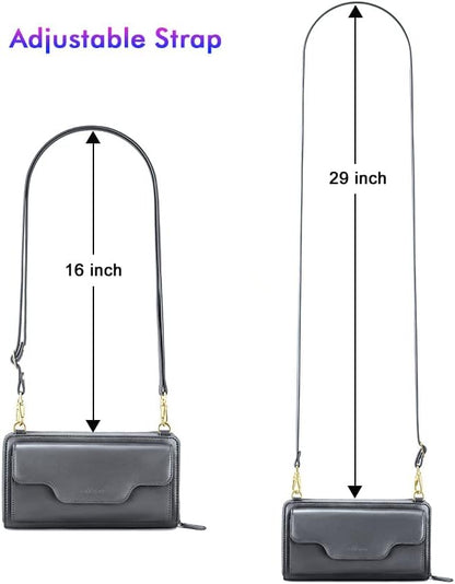 Small Purse for Women, RFID Blocking Wristlet Wallet, Crossbody Clutch with Cell Phone Pocket