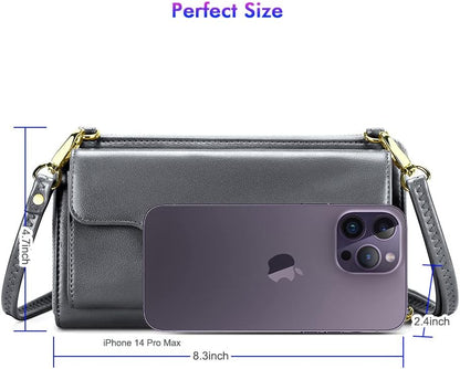 Small Purse for Women, RFID Blocking Wristlet Wallet, Crossbody Clutch with Cell Phone Pocket
