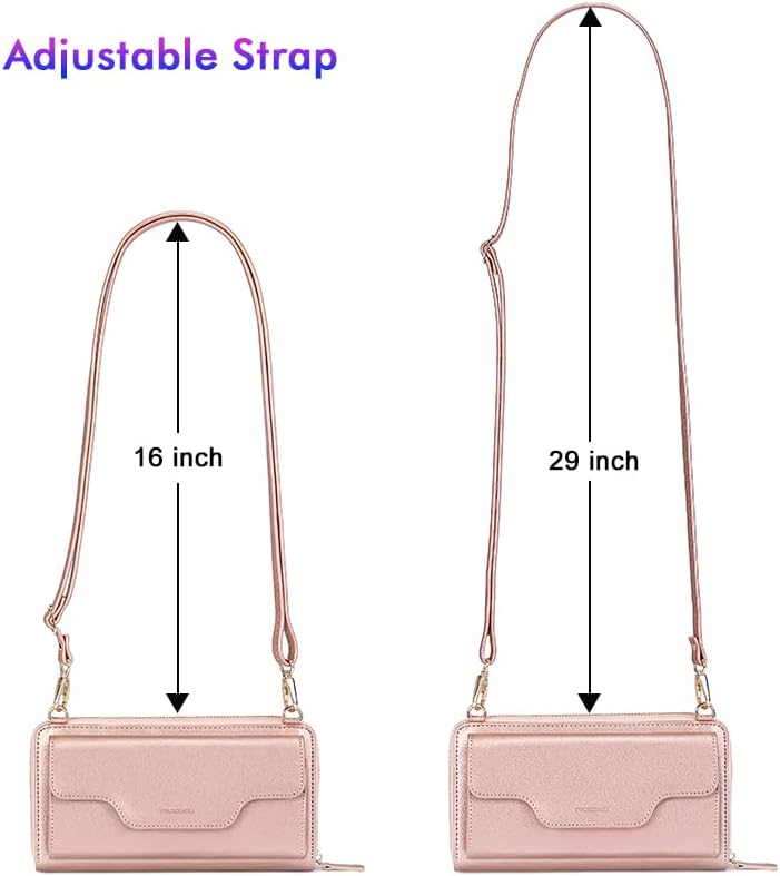 Small Purse for Women, RFID Blocking Wristlet Wallet, Crossbody Clutch with Cell Phone Pocket