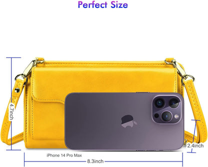 Small Purse for Women, RFID Blocking Wristlet Wallet, Crossbody Clutch with Cell Phone Pocket