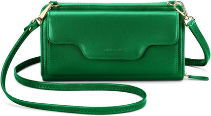 Small Purse for Women, RFID Blocking Wristlet Wallet, Crossbody Clutch with Cell Phone Pocket