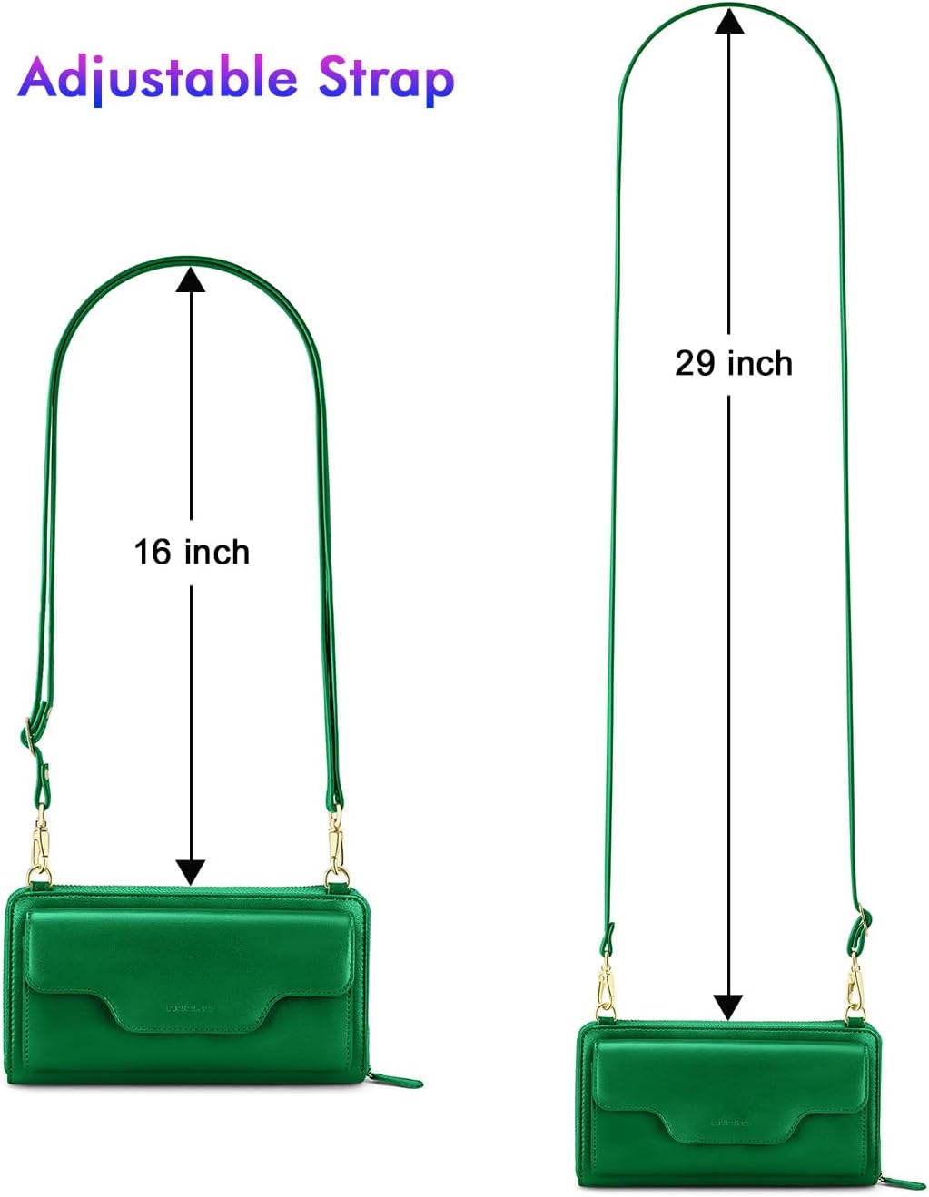 Small Purse for Women, RFID Blocking Wristlet Wallet, Crossbody Clutch with Cell Phone Pocket