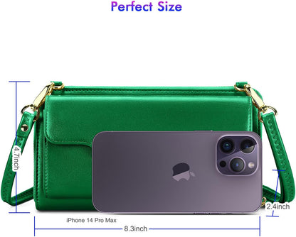 Small Purse for Women, RFID Blocking Wristlet Wallet, Crossbody Clutch with Cell Phone Pocket