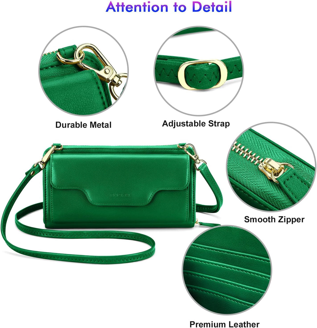 Small Purse for Women, RFID Blocking Wristlet Wallet, Crossbody Clutch with Cell Phone Pocket