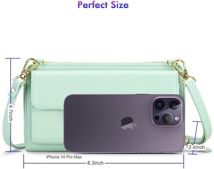 Small Purse for Women, RFID Blocking Wristlet Wallet, Crossbody Clutch with Cell Phone Pocket