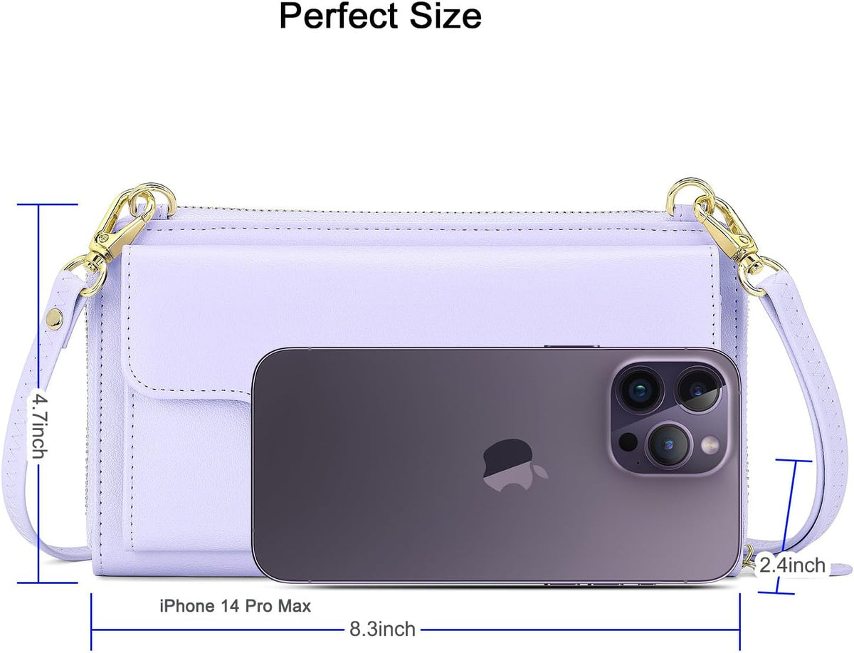 Small Purse for Women, RFID Blocking Wristlet Wallet, Crossbody Clutch with Cell Phone Pocket