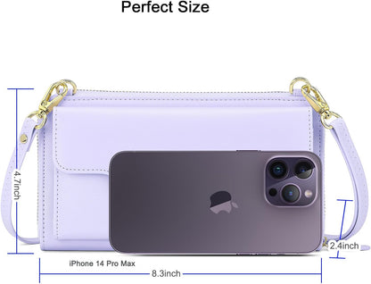 Small Purse for Women, RFID Blocking Wristlet Wallet, Crossbody Clutch with Cell Phone Pocket
