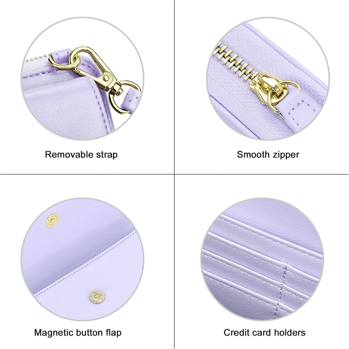 Small Purse for Women, RFID Blocking Wristlet Wallet, Crossbody Clutch with Cell Phone Pocket