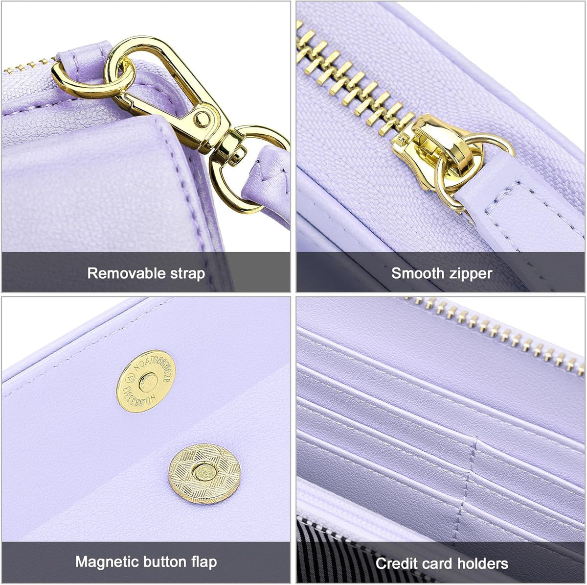 Small Purse for Women, RFID Blocking Wristlet Wallet, Crossbody Clutch with Cell Phone Pocket