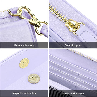 Small Purse for Women, RFID Blocking Wristlet Wallet, Crossbody Clutch with Cell Phone Pocket